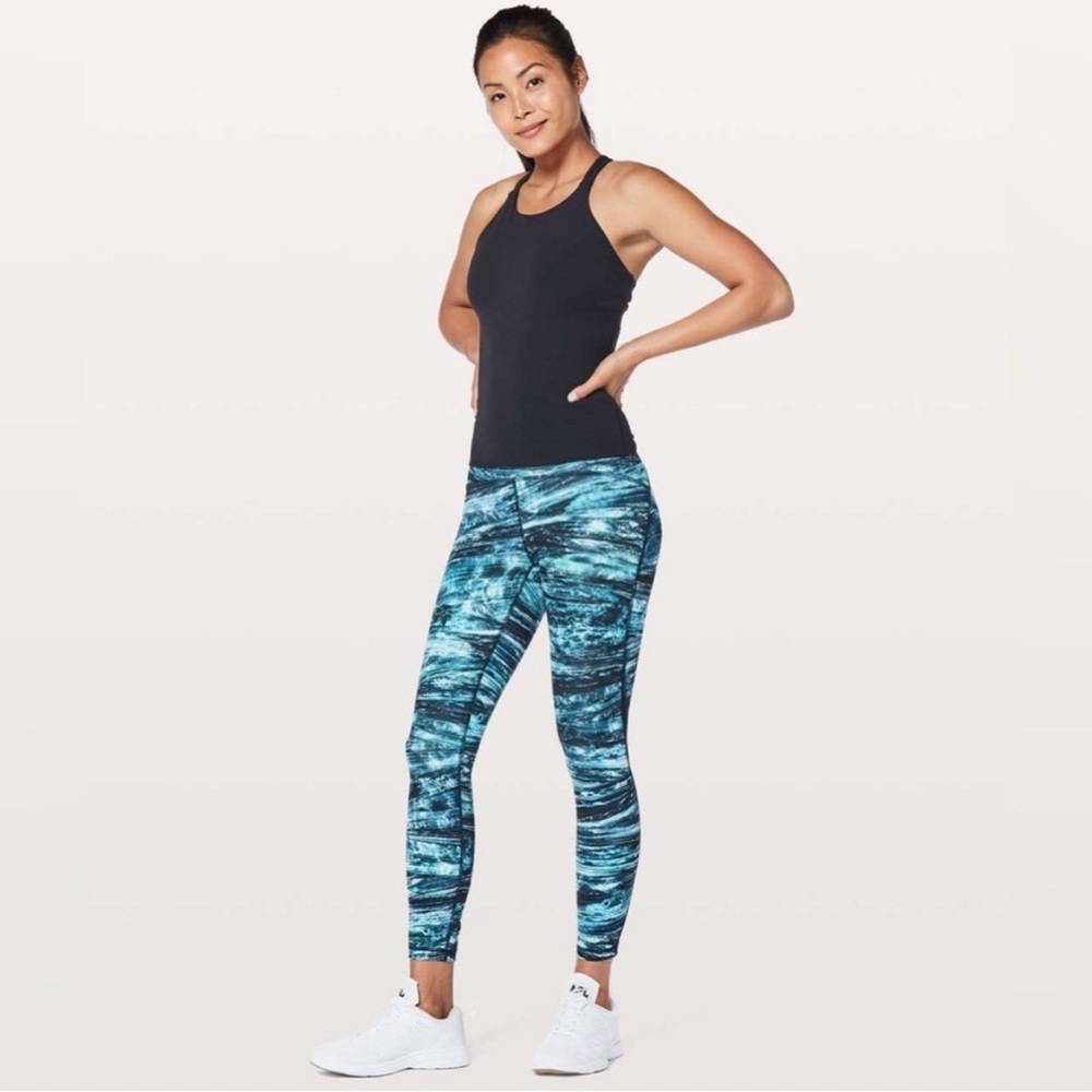 Lululemon Train Times 7/8 Pant‎ *25”. Color: Shorelines Multi Blue / Black